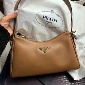 Prada Brown Leather Shoulder Bag